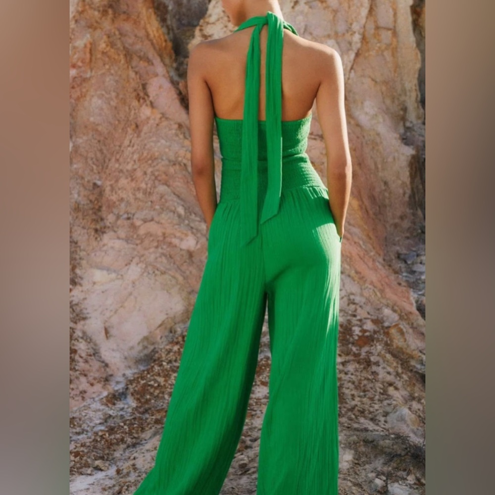 ME+EM Vibrant Green Halter Jumpsuit S 8
